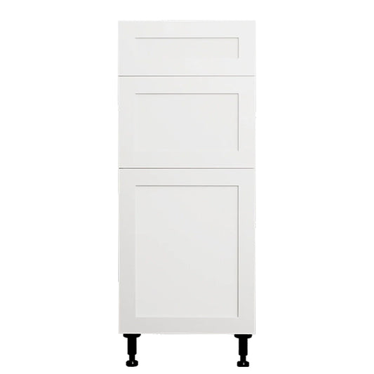 Armoire de cuisine de base blanche Shaker à 3 tiroirs 15 L x 34 3/4 H x 24 po.
