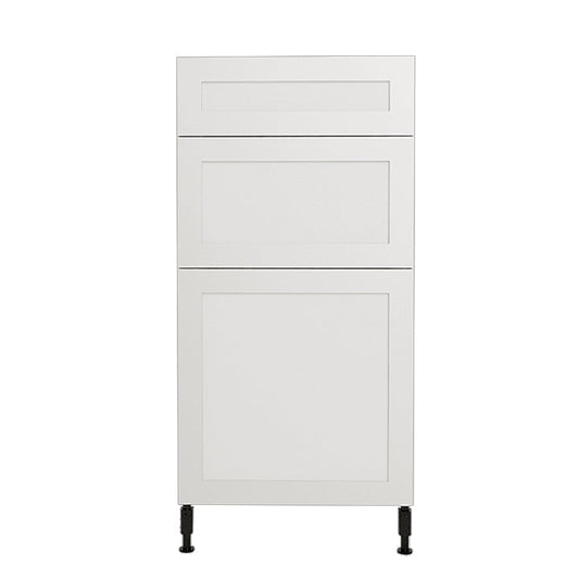 Armoire de cuisine blanche de style Shaker à 3 tiroirs, 18 L x 34-3/4 H x 24 po