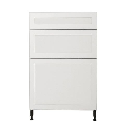 Armoire de cuisine blanche de style Shaker à 3 tiroirs, 24 L x 34-3/4 H x 24 po