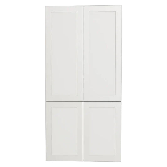 Armoire de cuisine blanche mate de style Shaker, garde-manger supérieur, unité à 2 portes, 30 L x 55 H x 24 po