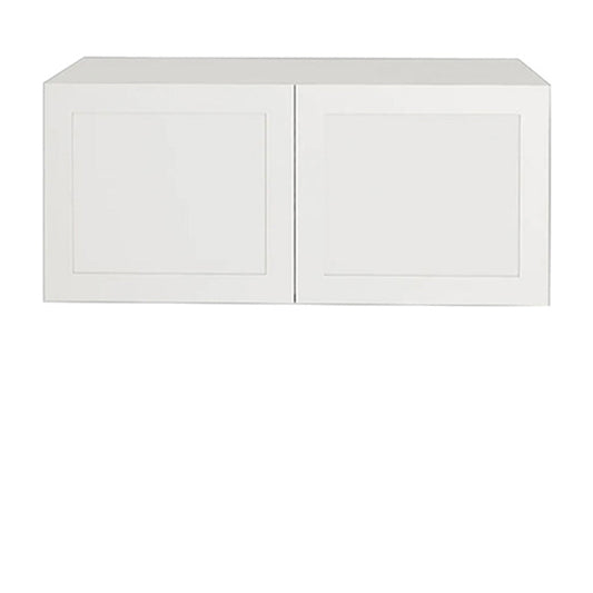 Shaker White Upper Refrigerator Kitchen Cabinet 2 Doors 28 L x 15 H x 12 1/2 P in