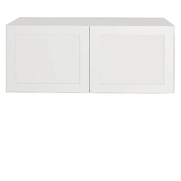 Armoire de cuisine supérieure avec réfrigérateur blanc Shaker à 2 portes 36 L x 14 H x 12 1/2 P po