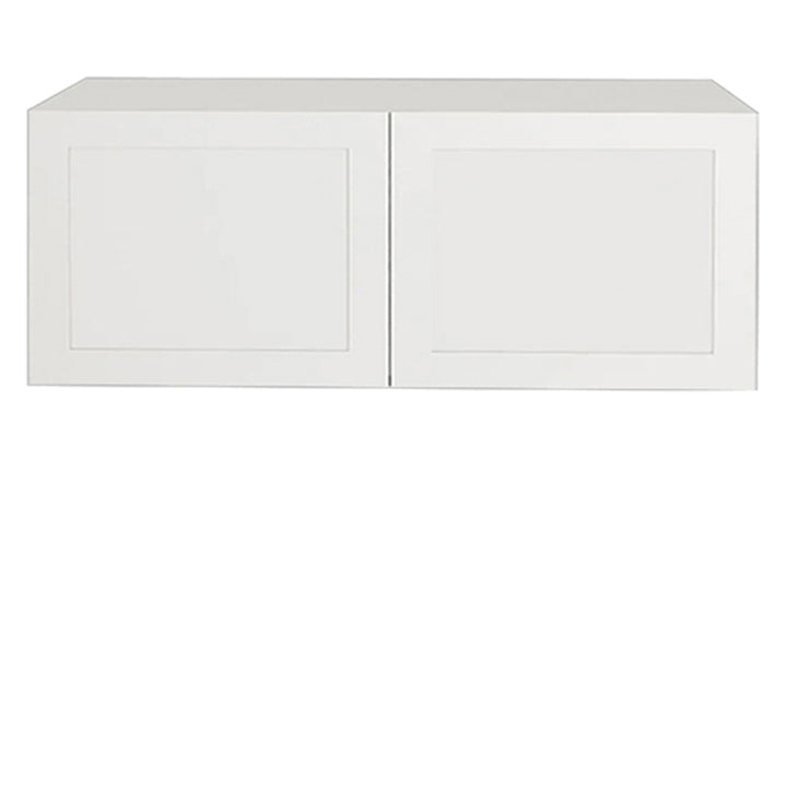 Shaker Matte White Kitchen Cabinet Upper Refrigerator 2 Doors Unit 36 L x 20 H x 12 1/2 in