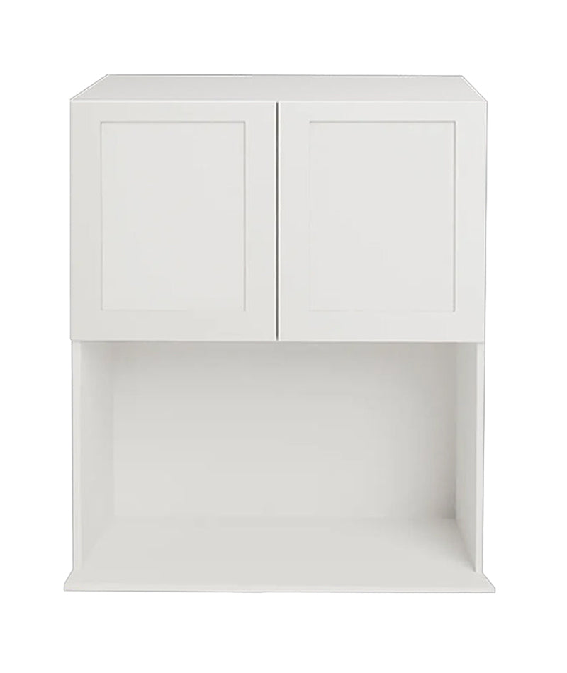 Meuble de cuisine supérieur à micro-ondes blanc mat de style Shaker 24 L x 36 H x 15 5/8 po