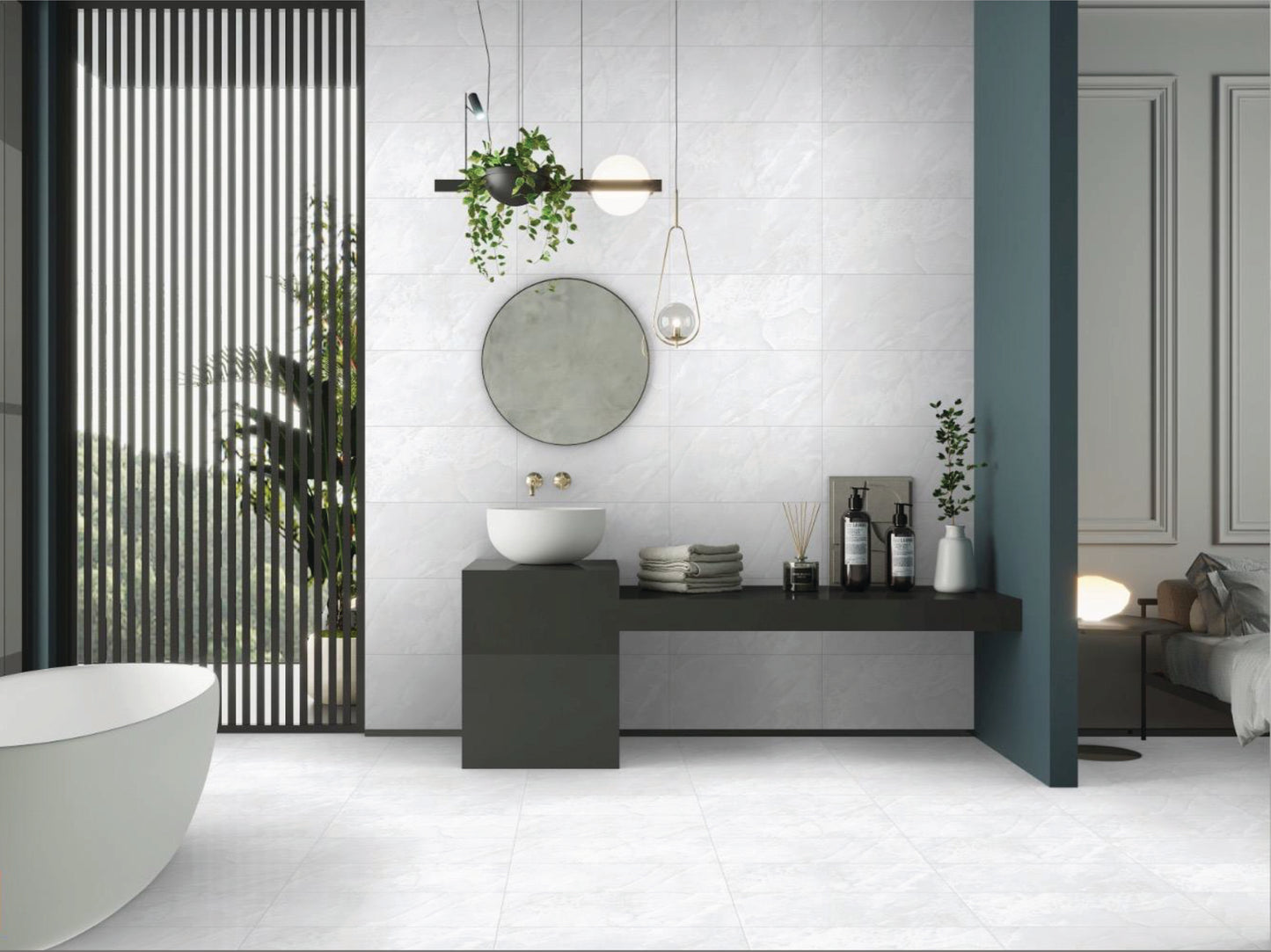 Porcelain Tile AZURA BLANC Collection 3 Sizes 1 Color 2 Finishs