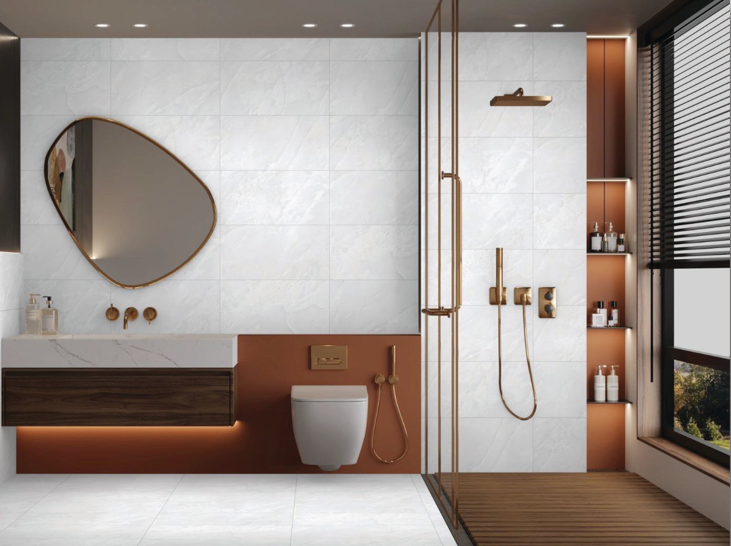 Porcelain Tile AZURA BLANC Collection 3 Sizes 1 Color 2 Finishs
