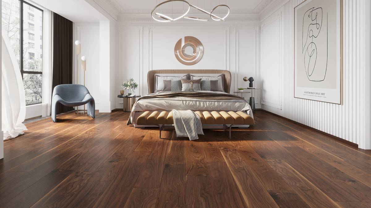  Plancher en bois d'ingénierie Noyer noir américain Collection 6 Chocolate