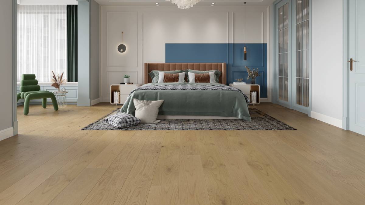 Plancher en bois d'ingénierie Chêne blanc américain Collection 6 Moon Light