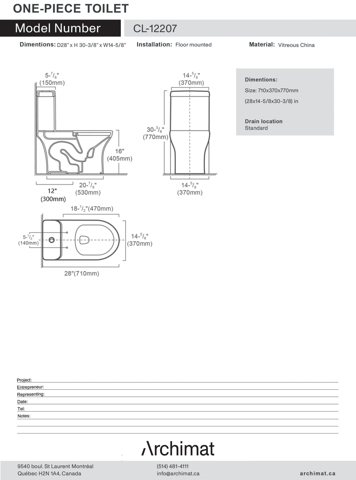 Toilette monobloc  CL-12207
