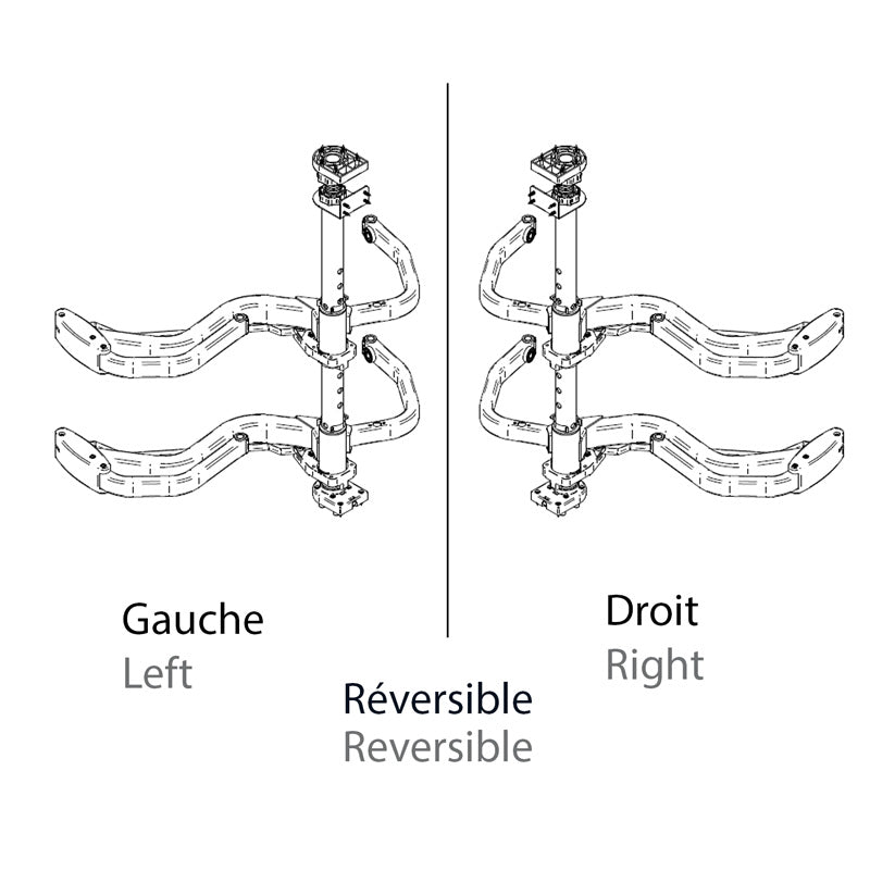 Mécanisme réversible anthracite Flymoon 40/45/60 - meuble d'angle