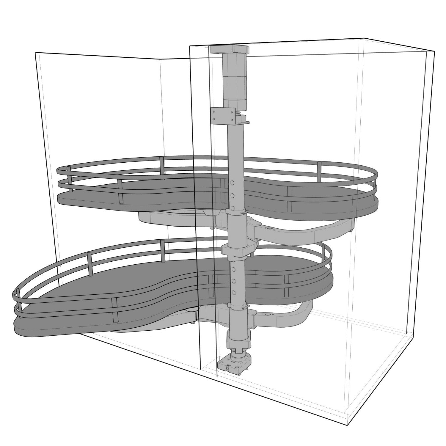 Flymoon Blind Corner Movable Shelf Kit Anthracite Left Side – Archimat