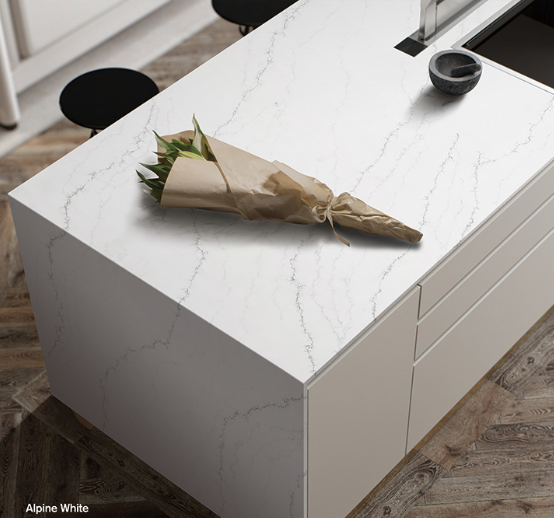 comptoir quartz Alpine White 2cm - 3cm Z2302