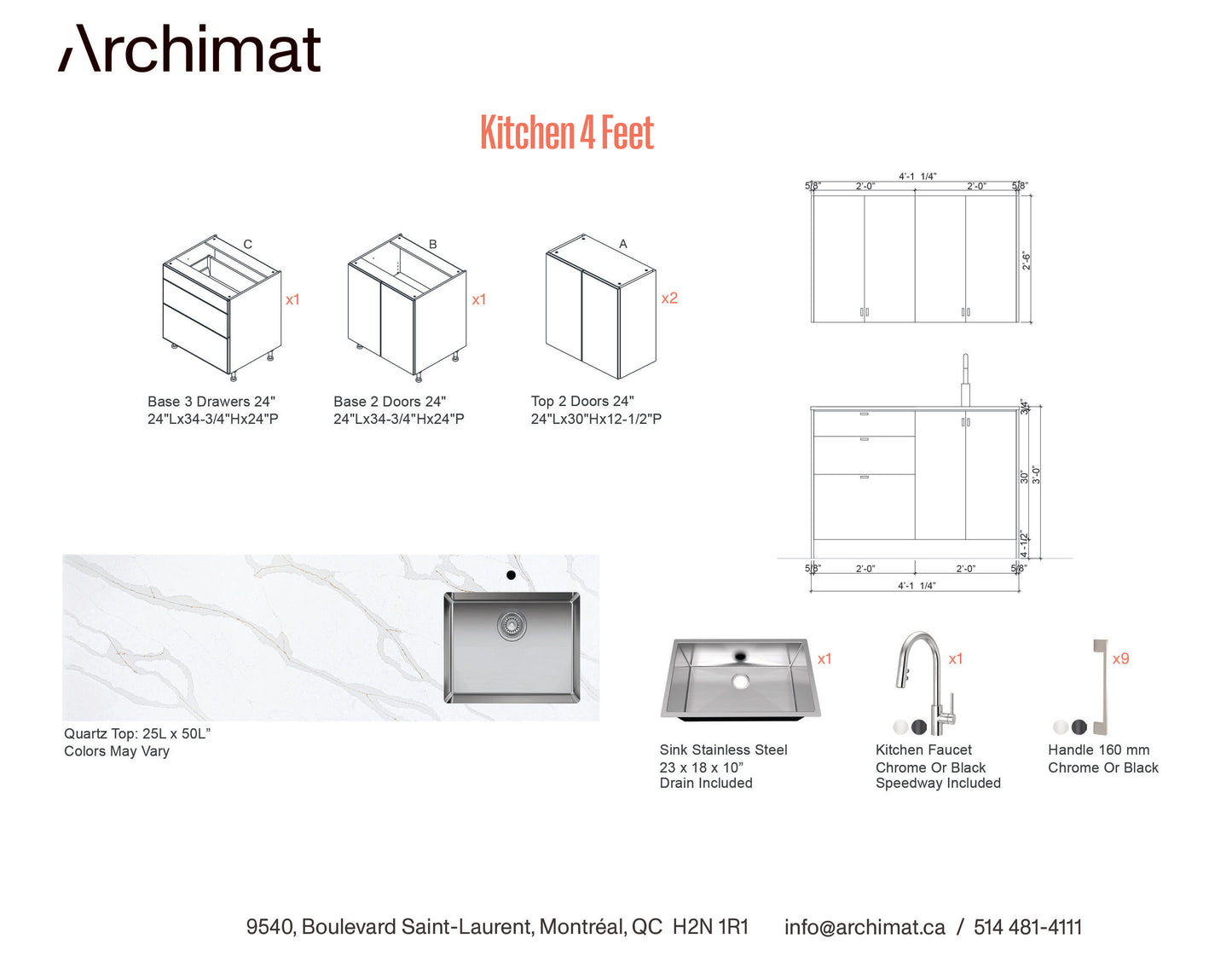 Cuisine 4 Pieds - 5 Couleurs