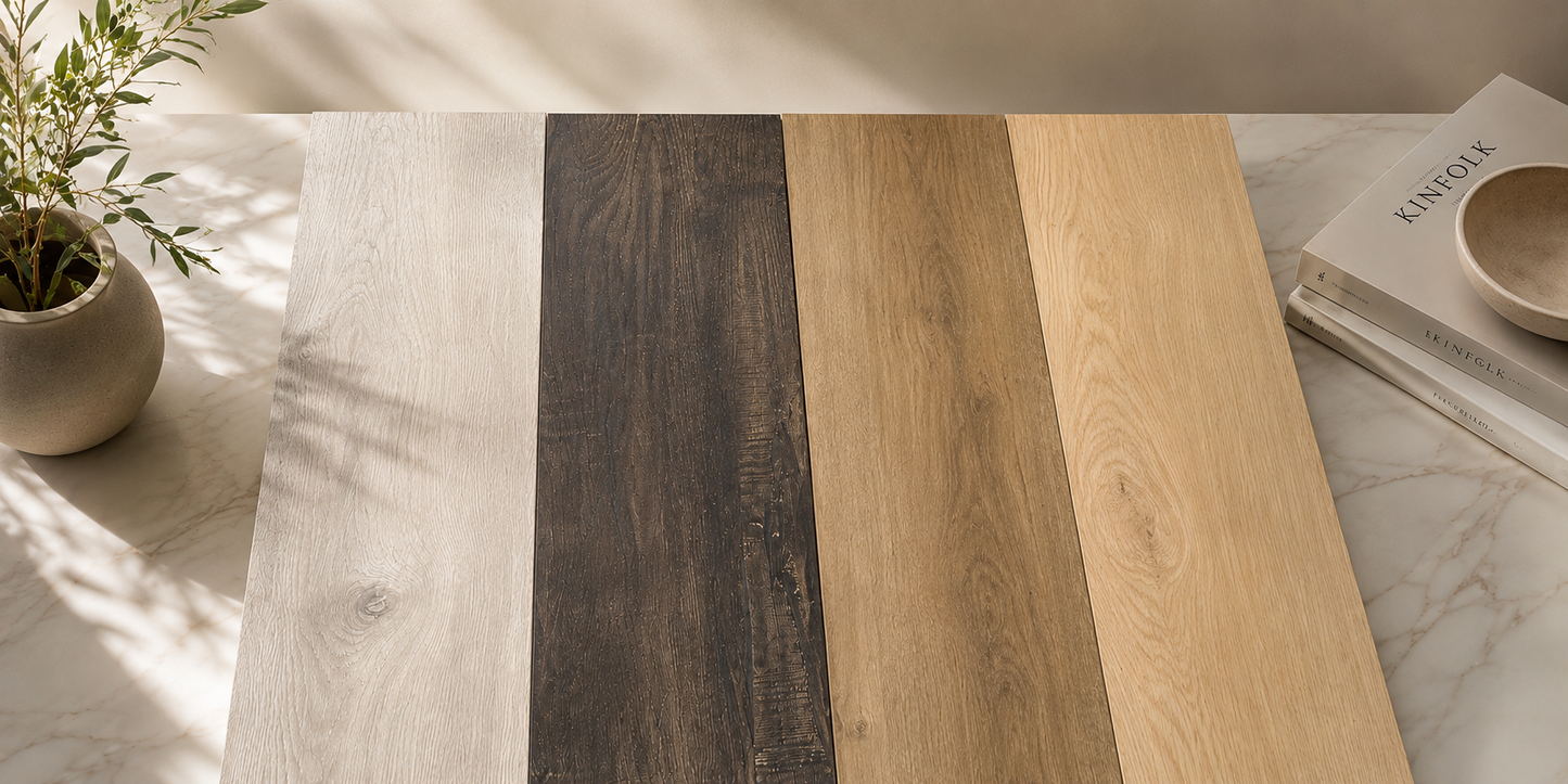 Laminate Flooring Collection 7.9x48 in 14mm 4 Colors