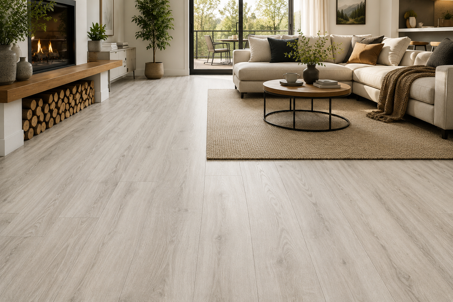 Laminate Flooring Collection 7.9x48 in 14mm 4 Colors