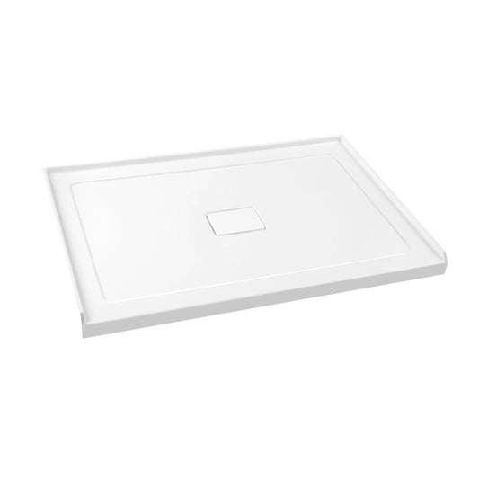 Base de douche rectangulaire à 3 parois avec drain central 60 x 32 x 3 po