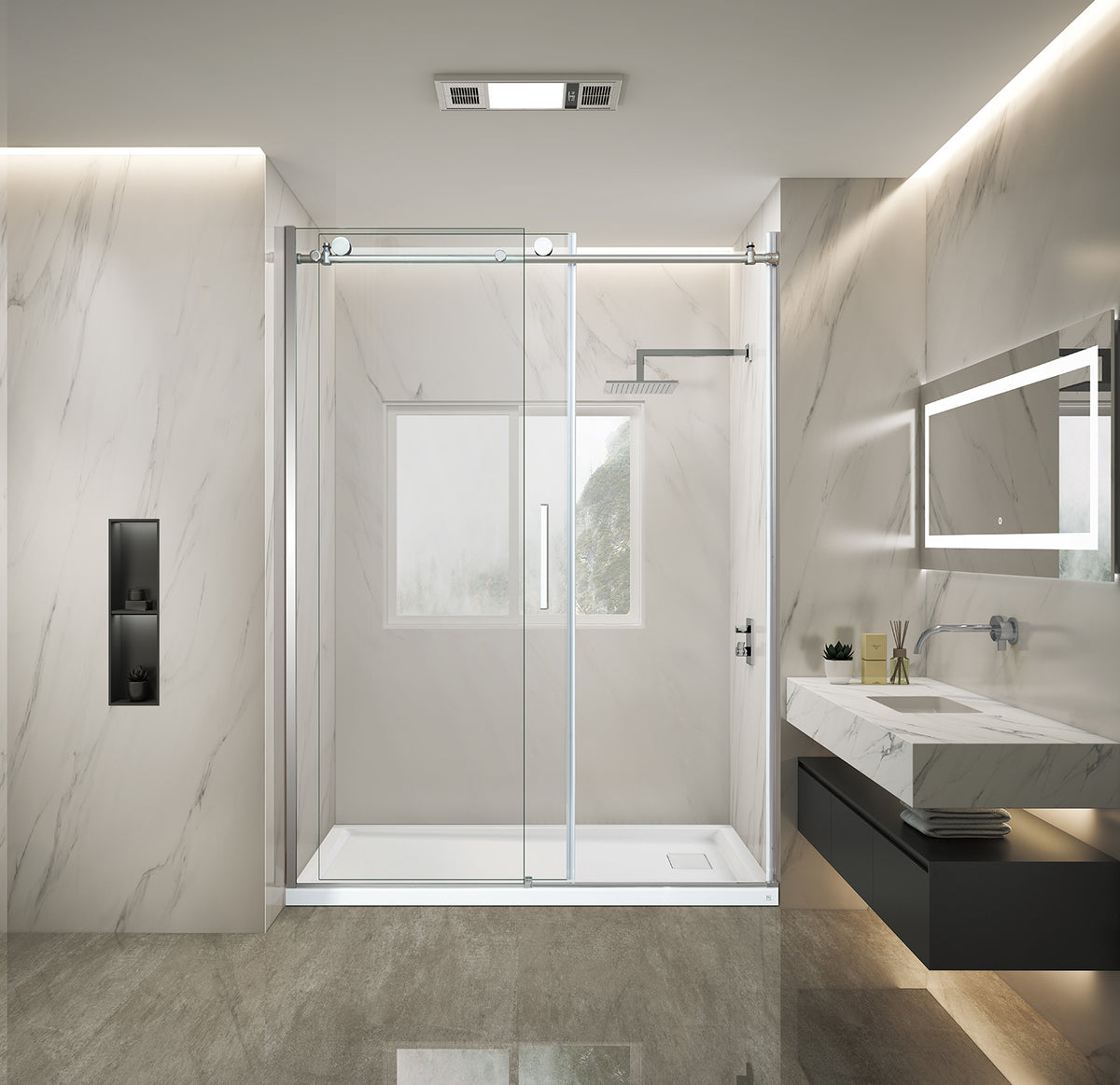 Shower Door W48 x H78 in Round Tube - LBS7812-48