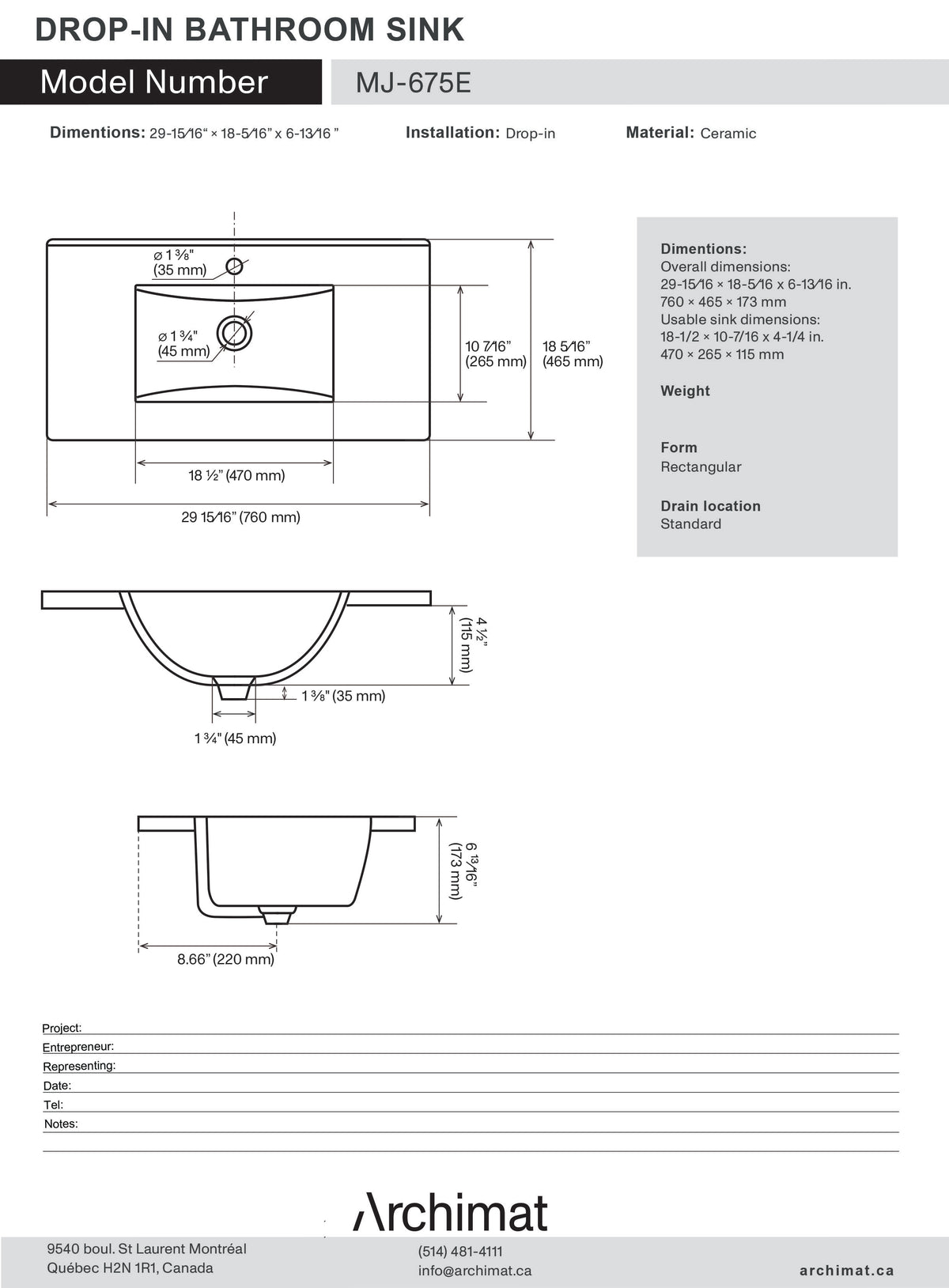 Lavabo en céramique à encastrer dans la salle de bain