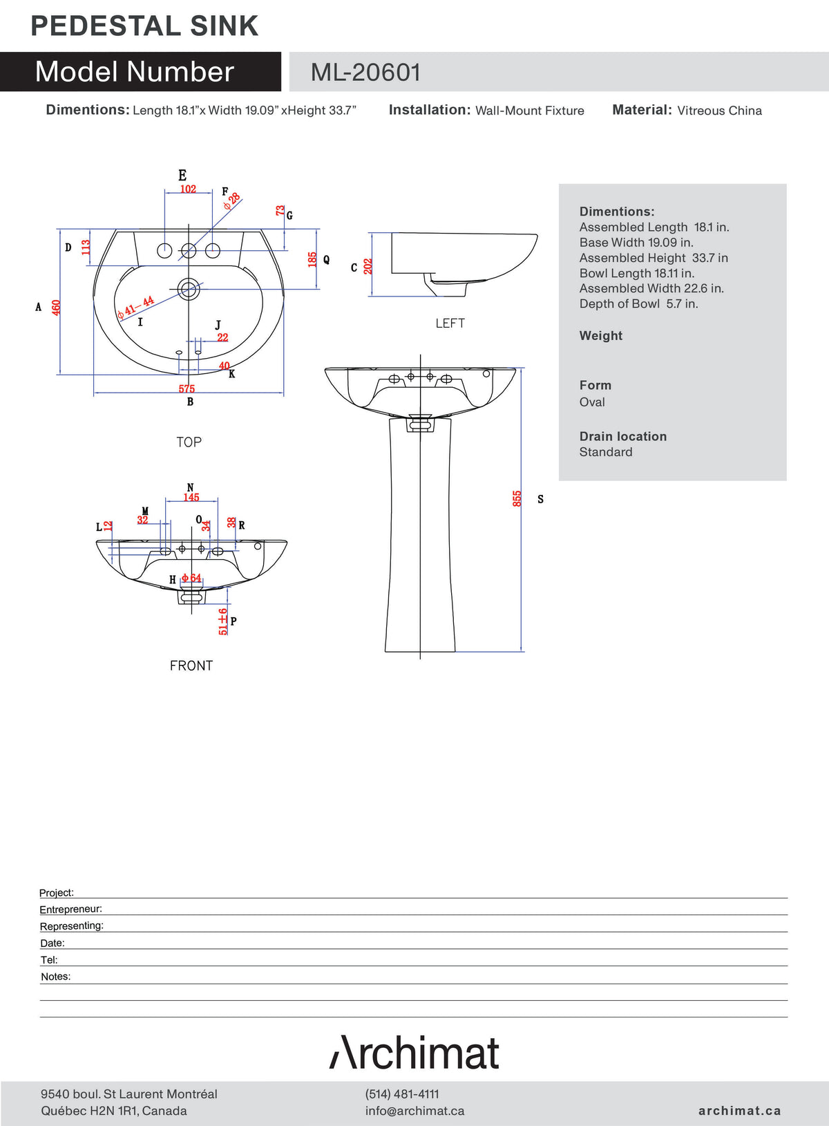 Pedestal Sink