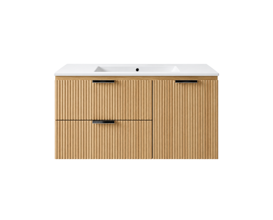 Vanity Natural Suspended 40 in 2 Drawers 1 Door with countertop