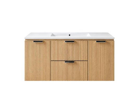 Vanity Natural Suspended 48 in 2 Drawers 2 Doors with countertop