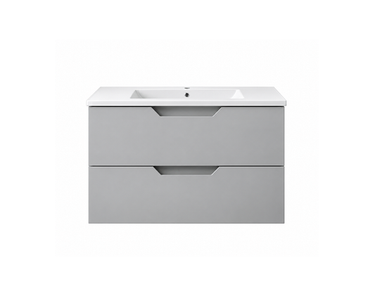 Vanity Suspended 24 in Gray 2Drawers Undermounted slider with countertop