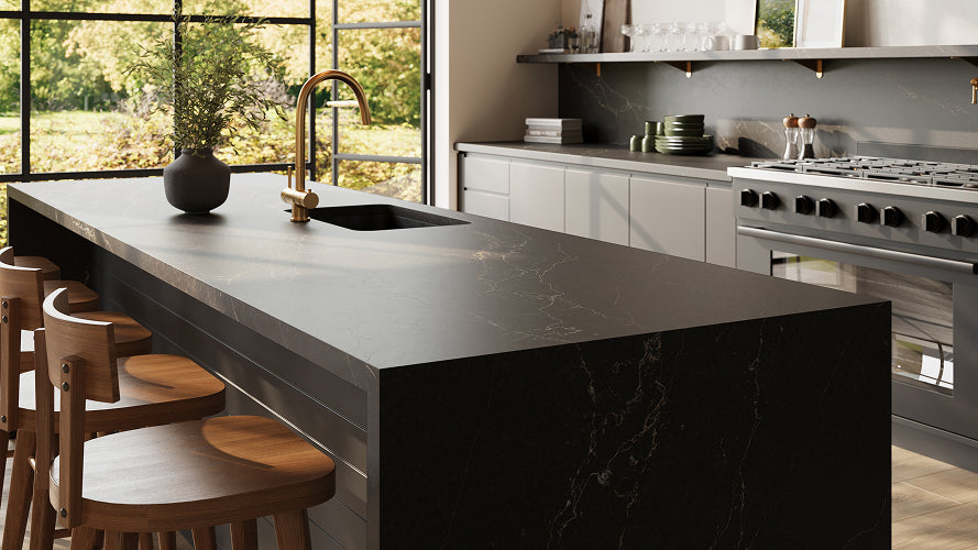 Countertop Quartz 2cm - 3cm LXHA Midnight Ember Brushed