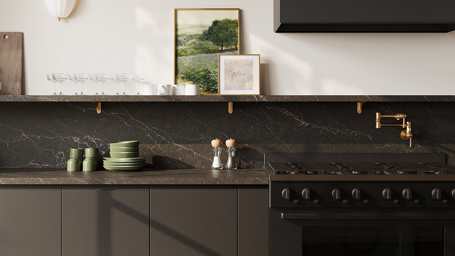 Countertop Quartz 2cm - 3cm LXHA Midnight Ember Brushed
