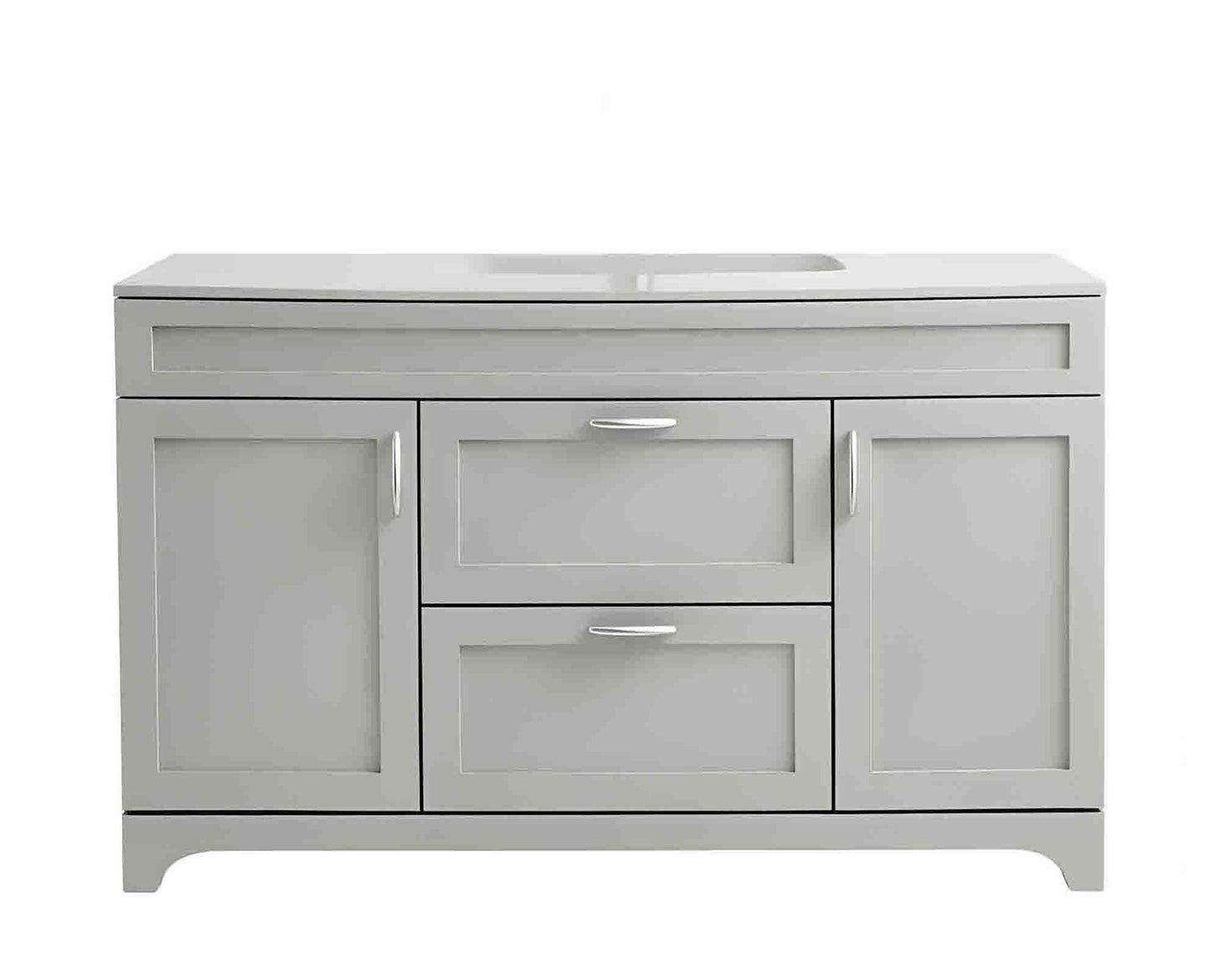 Vanité 48 po gris 2 tiroirs 2 Portes avec Comptoir