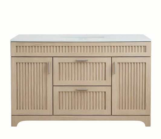 Vanity 48 in Natural 2 Drawers 2 Doors With Countertop