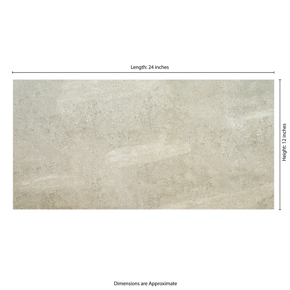 Tuile de porcelaine HD TRENTO GREY mats rectifiés 12 x 24 po 16 pi2/boîte