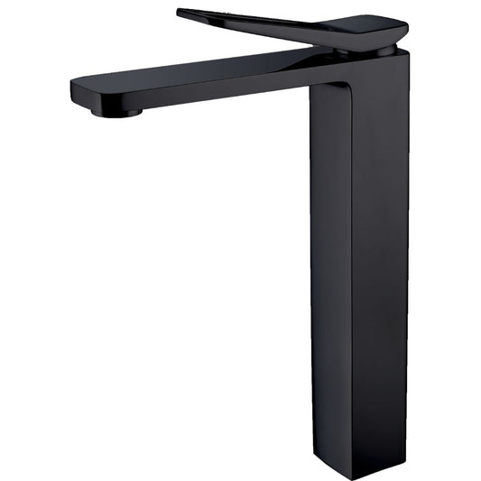 Robinet de lavabo à poignée unique noir mat