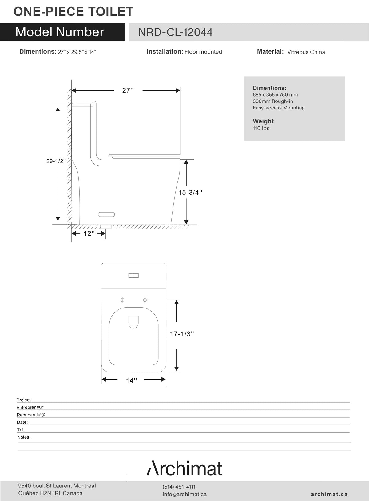 Toilette monobloc, forme de cuvette allongée Blanc 
