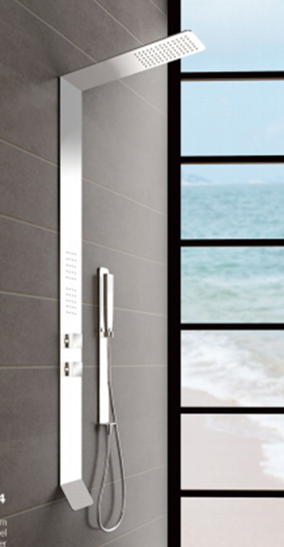 Colonne de Douche et Douche à Main avec Jets Acier Inoxydabl