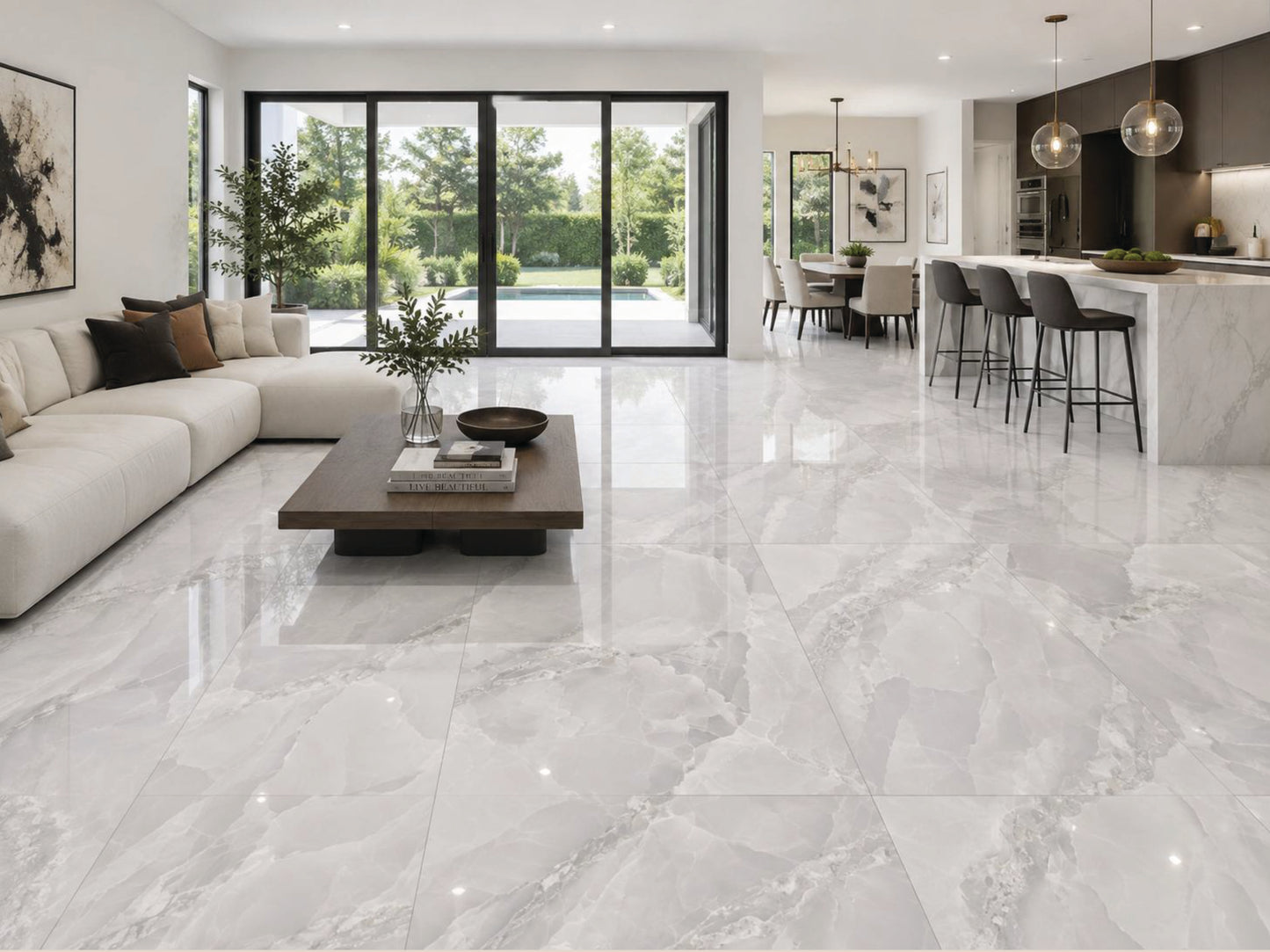 Porcelain Tile OCEAN Collection 2 Sizes 2 Colors 1 Finish