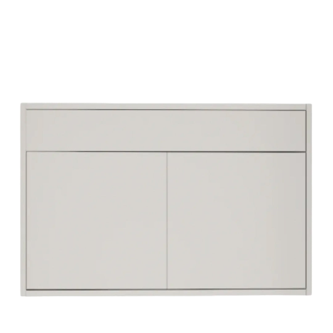 Meuble-lavabo blanc brillant de 40 po suspendu à 2 portes avec comptoir