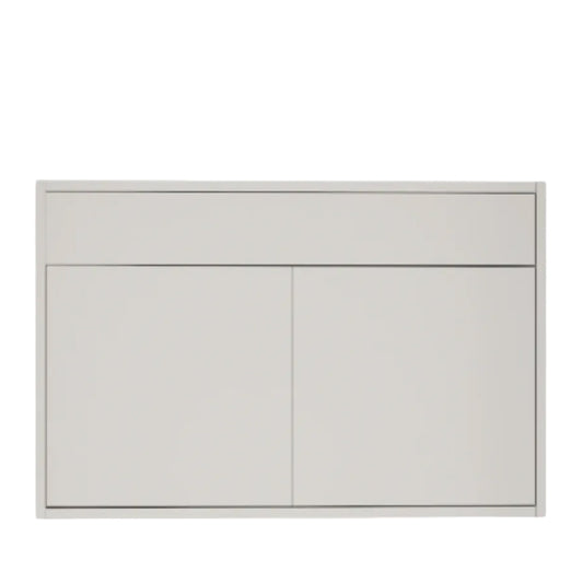 Meuble-lavabo blanc brillant de 40 po suspendu à 2 portes avec comptoir