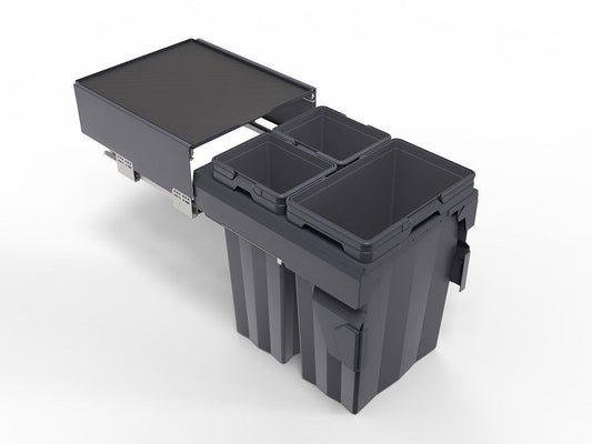 Pull-out waste bin MaxBin 18 in. 63L 3 bins anthracite