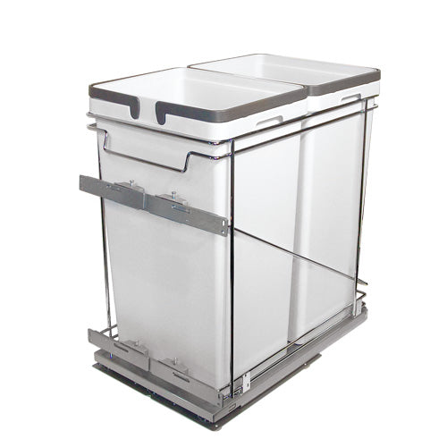 Pull-out waste bin Vibo Kombi 18 in. 100L 2 bins grey