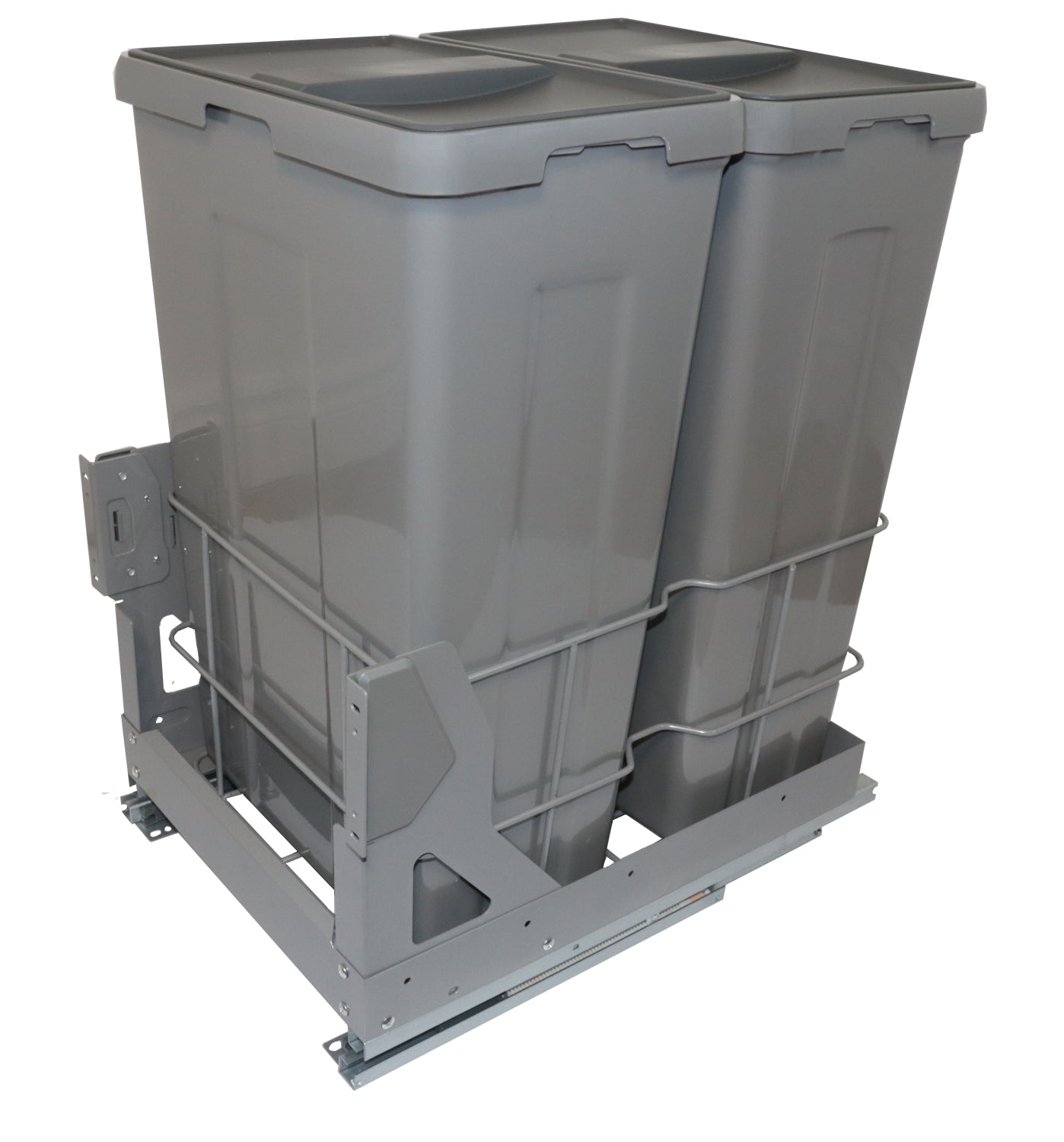 Poubelle coulissante WRB 18 pouces 70L 2 bacs anthracite