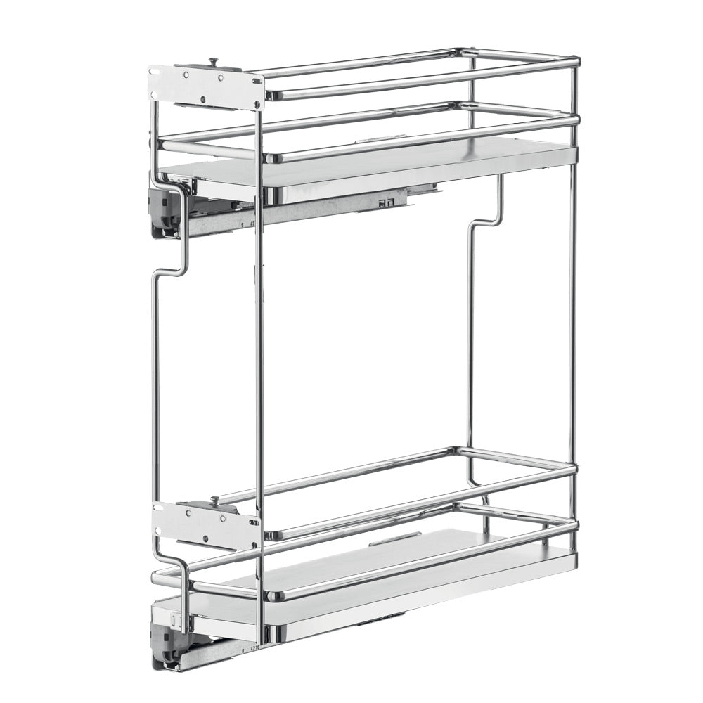 Galaxy narrow pull-out 8'' 2 shelves, white/chrome