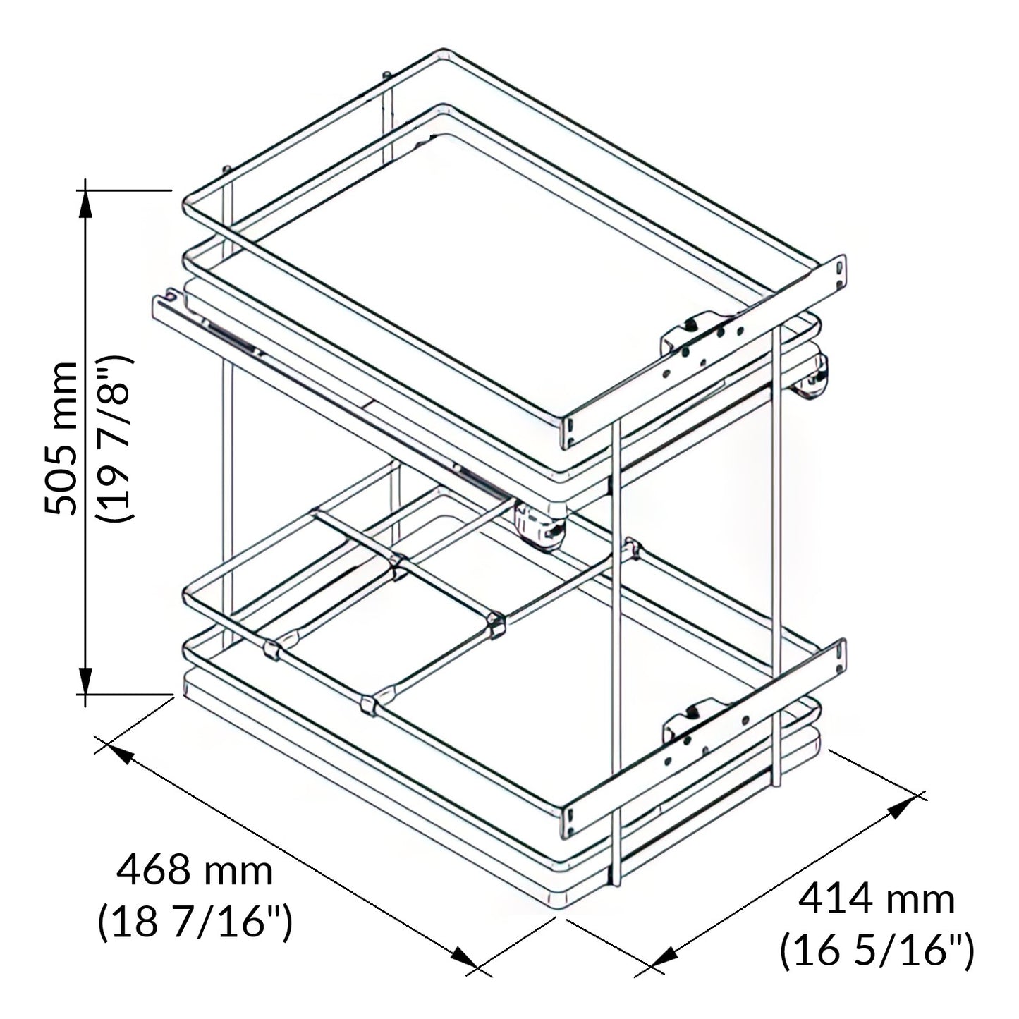  coulissant Large 18 pouces Galaxy  blanc/chrome