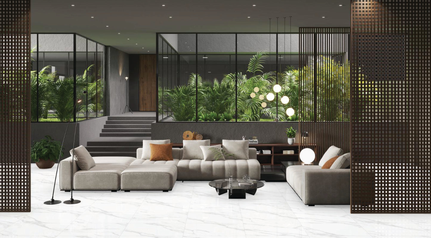 Porcelain Tile SIPANI STATUARIO Collection 3 Sizes 1 Color 2 Finishs