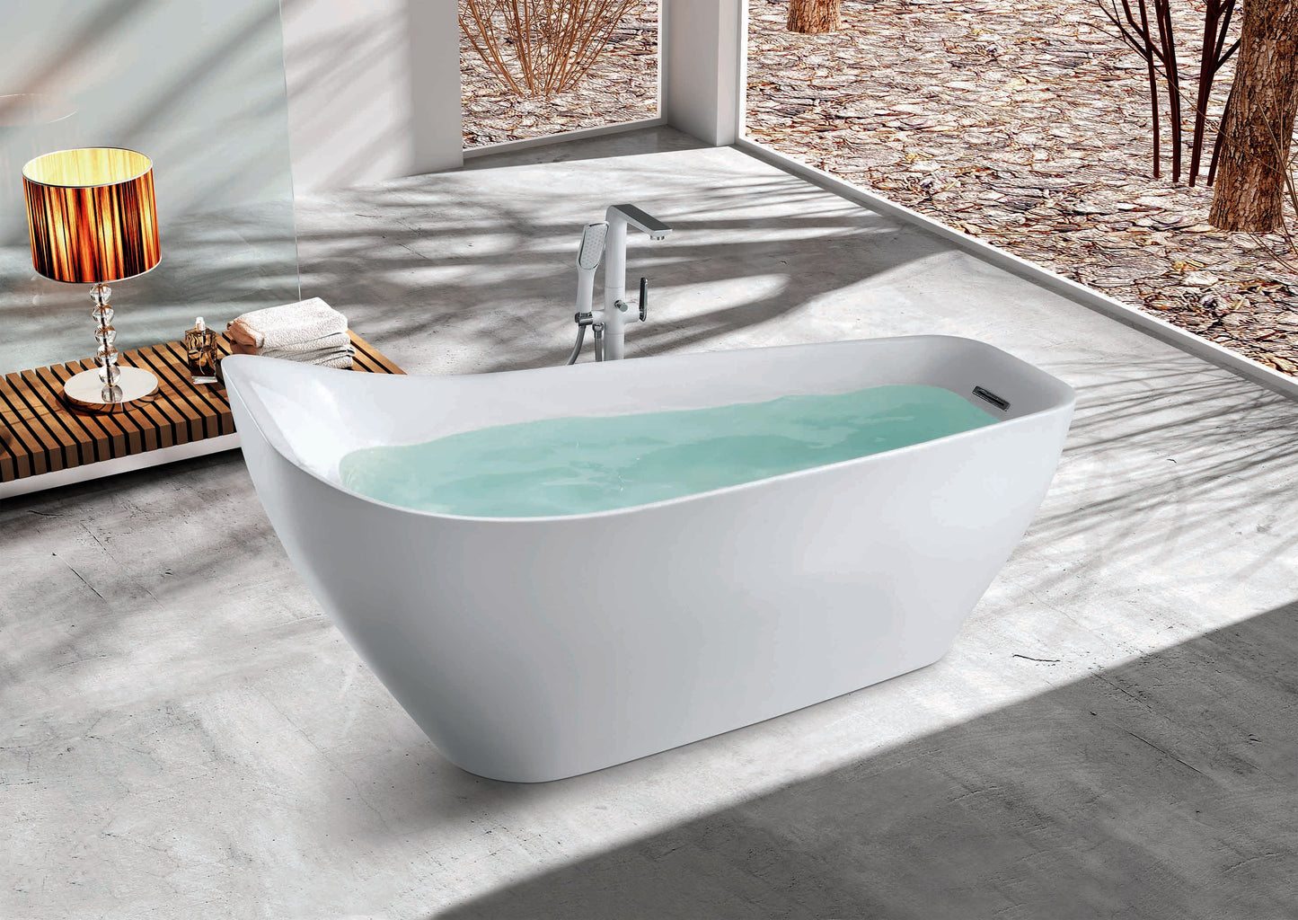 Freestanding Bathtub, White Size: 67×31-1/8×29-1/2 in (1700×790×750mm)