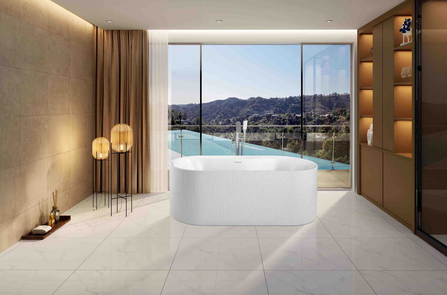 Baignoire autoportante blanc Dimensions : 59×29½×22-4/5 in (1500×750×580mm)