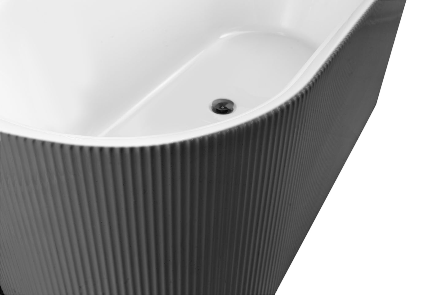 Baignoire autoportante noir mat Dimensions : 67×31½×22-4/5 in (1700×800×580mm)