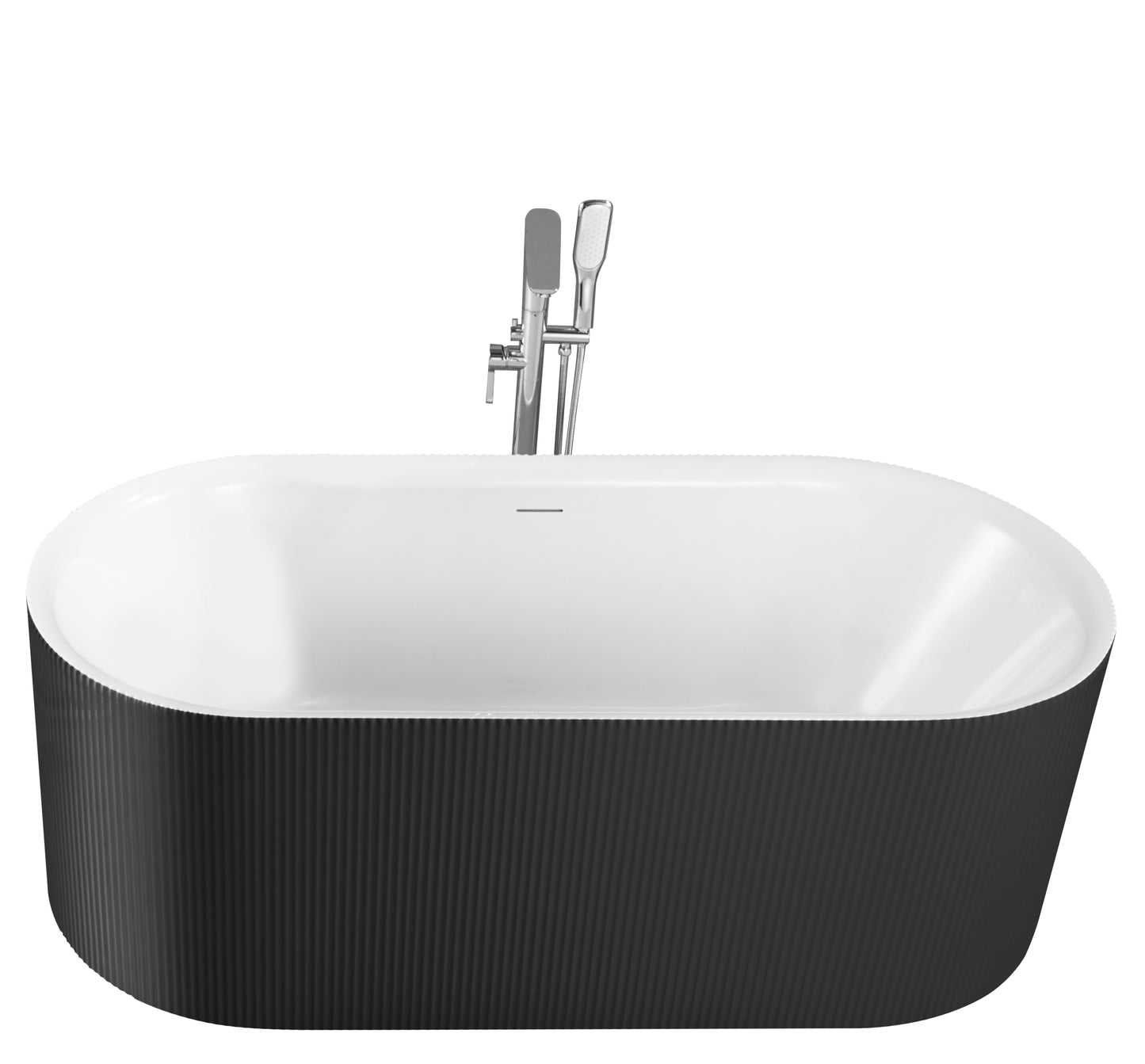 Baignoire autoportante noir mat Dimensions : 67×31½×22-4/5 in (1700×800×580mm)