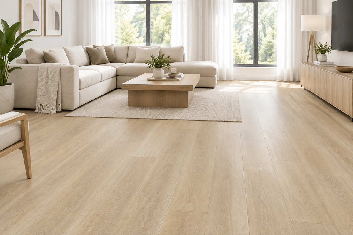 Plancher de  vinyle SPC click 7 mm, 7x60 Collection, disponible en 1 taille, 6 couleurs et 1 finition.