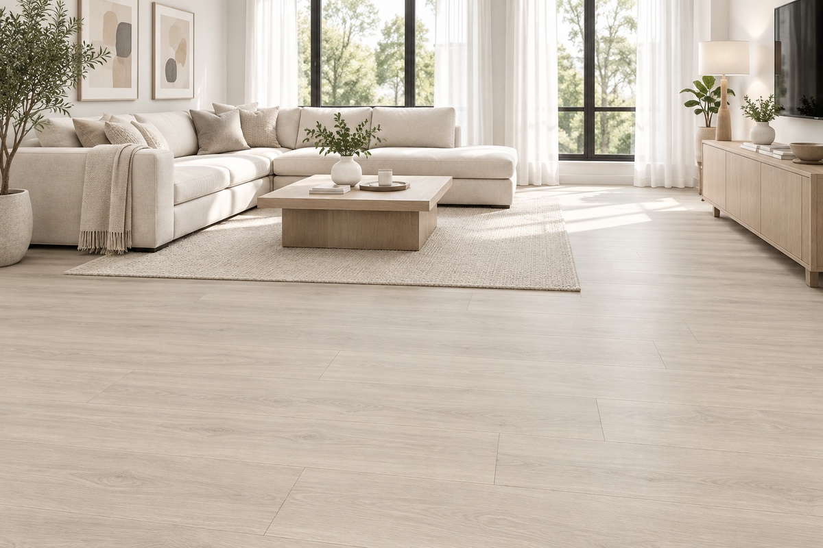 Plancher de  vinyle SPC click 7 mm, 7x60 Collection, disponible en 1 taille, 6 couleurs et 1 finition.