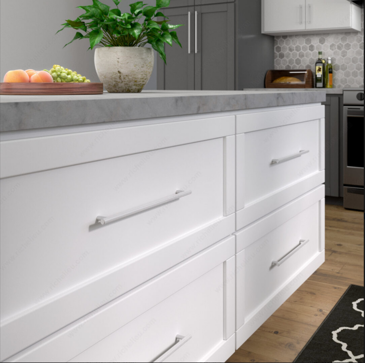 Poignée en métal moderne -3060 Aluminium 128 mm Richelieu